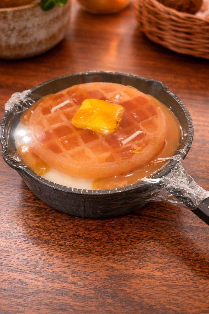 Maple Syrup Waffle Skillet Pan Candle