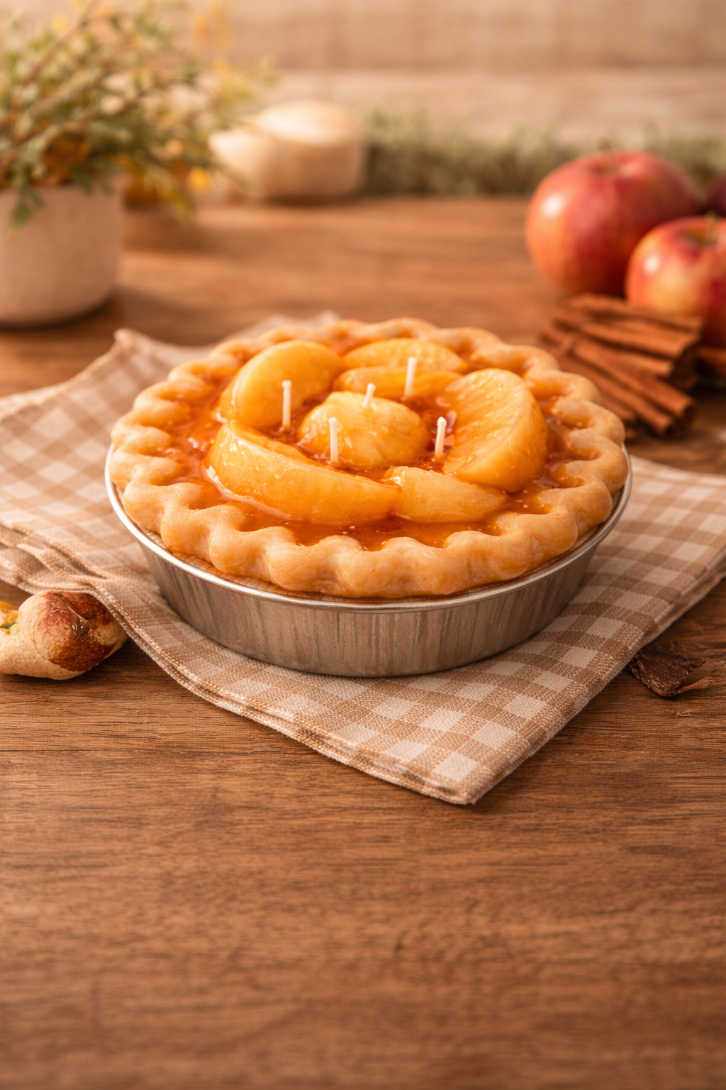 Handmade Pie Candle – Scented Cinnamon Apple