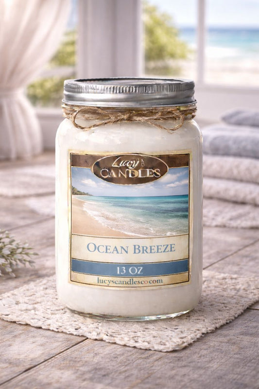 Ocean Breeze Mason Jar Candle 13oz