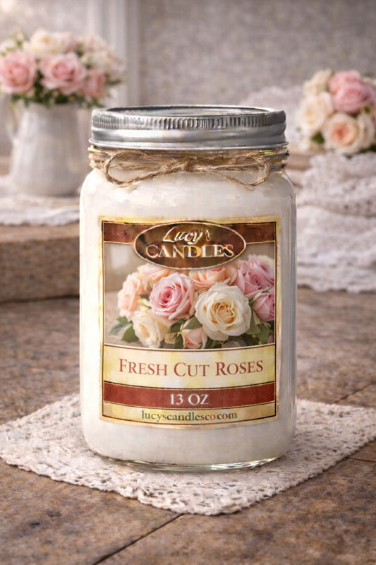 Fresh Cut Roses Mason Jar Candle 13oz