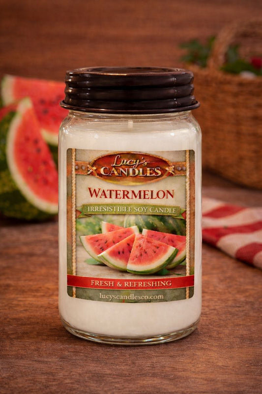 Watermelon Mason Jar Candle