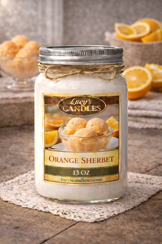 Orange Sherbet Mason Jar Candle 13oz