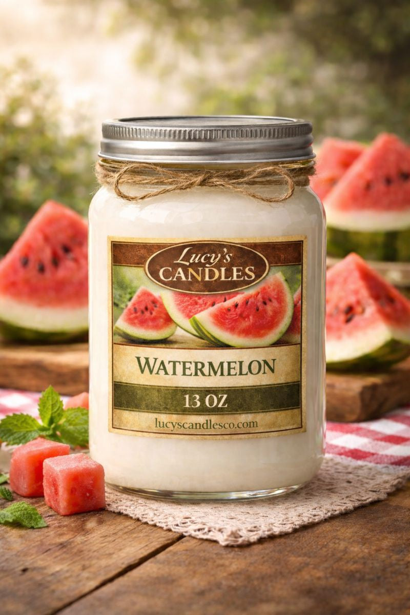 Watermelon Mason Jar Candle - 13 oz