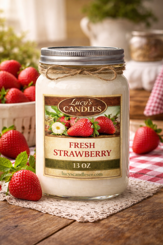 Fresh Strawberry Mason Jar Candle 13oz