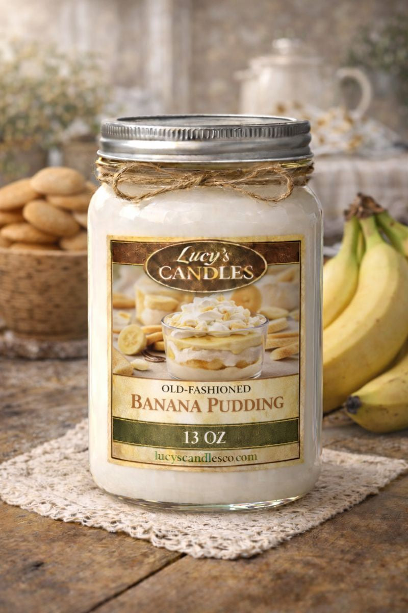 Old-Fashioned Banana Pudding Mason Jar Candle 13oz