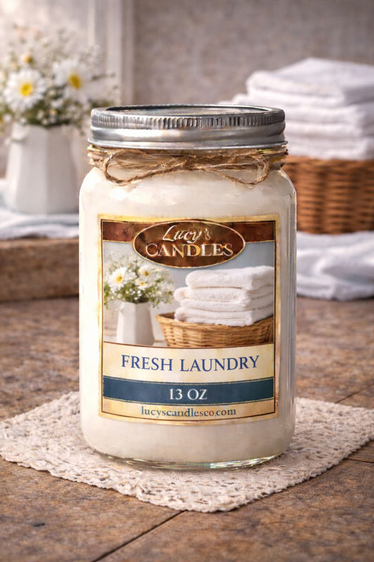 Fresh Laundry Mason Jar Candle 13oz
