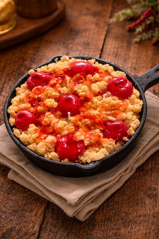 Cherry Cobbler Pan Skillet Candle