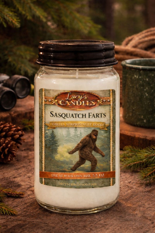 Sasquatch Farts Mason Jar Candle