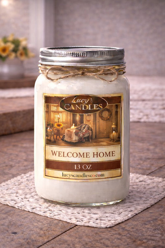Welcome Home Mason Jar Candle 13oz